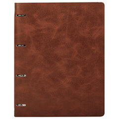 Тетрадь на кольцах БОЛЬШАЯ А4 (240&times;310 мм), 120 листов, под кожу, клетка, BRAUBERG &laquo;Main&raquo;, коричневый, 404511