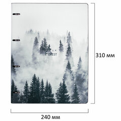 Тетрадь на кольцах БОЛЬШАЯ А4 (240&times;310 мм), 120 л., под кожу, BRAUBERG VISTA, &laquo;Туман&raquo;, 404515