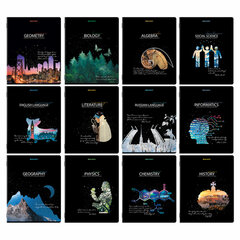 Тетради предметные, КОМПЛЕКТ 12 ПРЕДМЕТОВ, 48 л., глянцевый УФ-лак, BRAUBERG, &laquo;СИЯНИЕ ЗНАНИЙ&raquo;, 404607