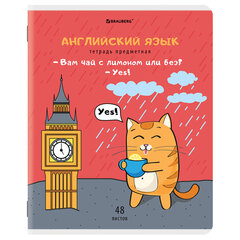 Тетради предметные, КОМПЛЕКТ 12 ПРЕДМЕТОВ, 48 л., TWIN-лак, BRAUBERG, &laquo;КОТ-ЭНТУЗИАСТ&raquo;, 404609