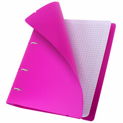 Тетрадь на кольцах А5 175&times;220 мм, 120 л., пластик, с резинкой, BRAUBERG, Розовый, 404622