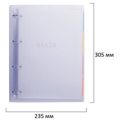 Тетрадь на кольцах БОЛЬШАЯ 305&times;235 мм А4, 120 л., пластик, с разделителями, BRAUBERG, Фиолетовый, 404623