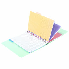 Тетрадь на кольцах А5 175&times;220 мм, 120 л., пластик, на липучке, с разделителями, BRAUBERG, Мятный, 404638