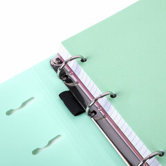 Тетрадь на кольцах А5 175&times;220 мм, 120 л., пластик, на липучке, с разделителями, BRAUBERG, Мятный, 404638