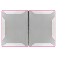 Папка-тетрадь для нот А4, 20 вкладышей на 40 страниц, на гребне, пластик, РОЗОВАЯ, BRAUBERG, 404642