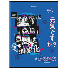 Тетради ДЭК А4, 96 л., КОМПЛЕКТ 3 шт., BRAUBERG, скоба, клетка, глянцевый лак, &laquo;Anime Emotions&raquo;, 404653