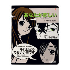 Тетрадь А5 48 л. АЛЬТ, скоба, клетка, матовая ламинация, "MANGA ANIME" (5 видов), 7-48-1241