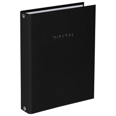 Тетрадь на кольцах А5 175х215 мм, 120 л., твердый картон, клетка, BRAUBERG "Minimal black", 404713