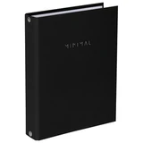 Тетрадь на кольцах А5 175х215 мм, 120 л., твердый картон, клетка, BRAUBERG "Minimal black", 404713