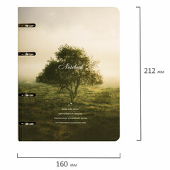 Тетрадь на кольцах А5 160&times;212 мм, 120 листов, картон, матовая ламинация, клетка, BRAUBERG, &laquo;Nature&raquo;, 404728