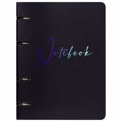 Тетрадь на кольцах А5 160&times;212 мм, 120 листов, картон, выборочный лак, клетка, BRAUBERG, &laquo;Notebook&raquo;, 404732