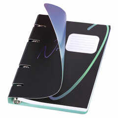 Тетрадь на кольцах А5 160&times;212 мм, 120 листов, картон, выборочный лак, клетка, BRAUBERG, &laquo;Notebook&raquo;, 404732