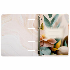 Тетрадь на кольцах А5 160&times;212 мм, 120 листов, картон, фольга, клетка, BRAUBERG, &laquo;Delicate flowers&raquo;, 404737