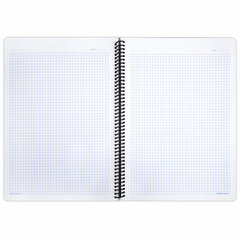 Тетрадь обложка пластик, А4, 120 л., спираль пластик, клетка, BRAUBERG &laquo;Metropolis&raquo;, синий, 404739