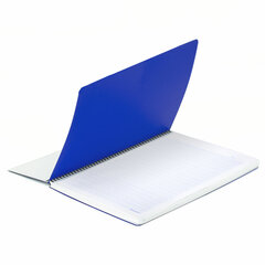 Тетрадь обложка пластик, А4, 120 л., спираль пластик, клетка, BRAUBERG &laquo;Metropolis&raquo;, синий, 404739