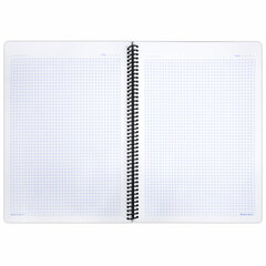 Тетрадь обложка пластик, А4, 120 л., спираль пластик, клетка, BRAUBERG &laquo;Metropolis&raquo;, черный, 404740