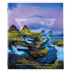 Тетрадь предметная &laquo;ПРИРОДА&raquo; 48 л., обложка картон, ХИМИЯ, клетка, подсказ, BRAUBERG, 404781