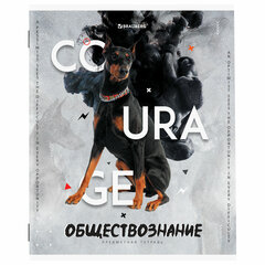 Тетрадь предметная &laquo;SPORT CLUB&raquo; 48 л., обложка картон, ОБЩЕСТВОЗНАНИЕ, клетка, подсказ, BRAUBERG, 404795