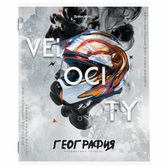 Тетрадь предметная &laquo;SPORT CLUB&raquo; 48 л., обложка картон, ГЕОГРАФИЯ, клетка, подсказ, BRAUBERG, 404798