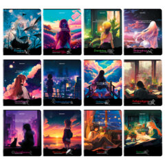 Тетради предметные, КОМПЛЕКТ 12 ПРЕДМЕТОВ, 48 л., матовая ламинация, BRAUBERG, &laquo;ANIME GIRLS&raquo;, 404832