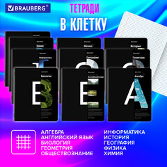 Тетради предметные, КОМПЛЕКТ 12 ПРЕДМЕТОВ, 48 л., матовая ламинация, BRAUBERG, "INTELLIGENCE", 404845