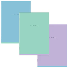 Тетради ДЭК А4 96 л. КОМПЛЕКТ 3 шт. BRAUBERG скоба, клетка, матовая ламинация, &laquo;Minimal Pastel&raquo;, 404889