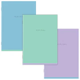 Тетради ДЭК А4 96 л. КОМПЛЕКТ 3 шт. BRAUBERG скоба, клетка, матовая ламинация, "Minimal Pastel", 404889
