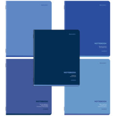 Тетради ДЭК А5 48 л. КОМПЛЕКТ 5 шт. BRAUBERG, скоба, клетка, SoftTouch, &laquo;КЛАССИКА BLUE&raquo;, 404913