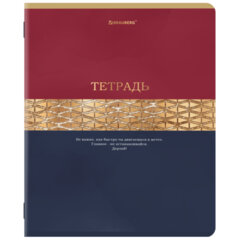 Тетради ДЭК А5 48 л. КОМПЛЕКТ 5 шт. BRAUBERG скоба, клетка, SoftTouch, фольга, GOLDY, 404925