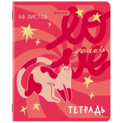 Тетради ДЭК А5 48 л. КОМПЛЕКТ 5 шт. BRAUBERG, скоба, клетка, TWIN-лак, &laquo;PINK MOOD&raquo;, 404930
