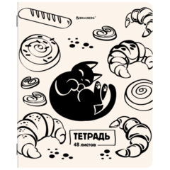 Тетради ДЭК А5 48 л. КОМПЛЕКТ 5 шт. BRAUBERG, скоба, клетка, TWIN-лак, &laquo;КОТ-НЕПОСЕДА&raquo;, 404943