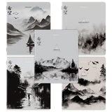 Тетради ДЭК А5 48 л. КОМПЛЕКТ 5 шт. BRAUBERG скоба, клетка, матовая ламинация, CALM NATURE, 404951