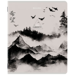 Тетради ДЭК А5 48 л. КОМПЛЕКТ 5 шт. BRAUBERG скоба, клетка, матовая ламинация, CALM NATURE, 404951