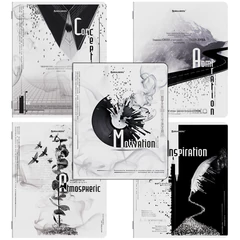 Тетради ДЭК А5 48 л. КОМПЛЕКТ 5 шт. BRAUBERG скоба, клетка, матовая ламинация, BLACK&WHITE, 404963