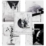 Тетради ДЭК А5 48 л. КОМПЛЕКТ 5 шт. BRAUBERG скоба, клетка, матовая ламинация, BLACK&WHITE, 404963