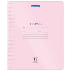Тетрадь пластиковая обложка (прозрачная) 12 листов, косая линия, BRAUBERG &laquo;Smart Cover&raquo;, АССОРТИ (микс в спайке), 405024