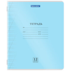 Тетрадь пластиковая обложка (прозрачная) 12 листов, косая линия, BRAUBERG &laquo;Smart Cover&raquo;, АССОРТИ (микс в спайке), 405024