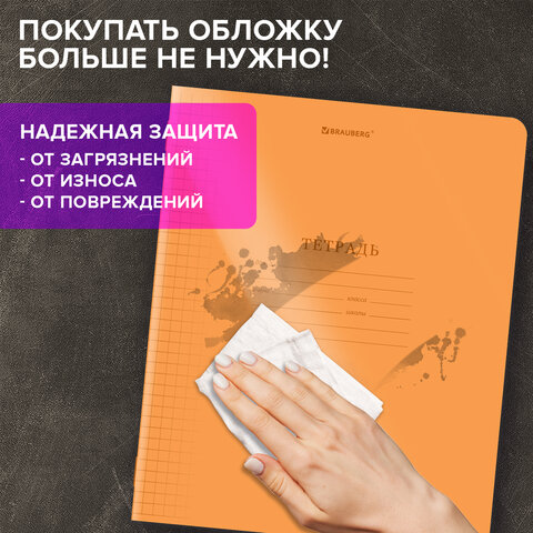 Тетрадь пластиковая обложка (НЕОН) 12 листов, клетка, BRAUBERG "Smart Cover", АССОРТИ (микс в спайке), 405025 - фото 12