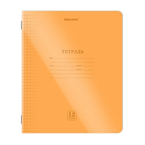 Тетрадь пластиковая обложка (НЕОН) 12 листов, клетка, BRAUBERG "Smart Cover", АССОРТИ (микс в спайке), 405025 - фото 5