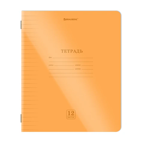 Тетрадь пластиковая обложка (НЕОН) 12 листов, линия, BRAUBERG "Smart Cover", АССОРТИ (микс в спайке), 405026 - фото 5