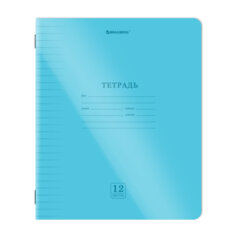 Тетрадь пластиковая обложка (НЕОН) 12 листов, линия, BRAUBERG &laquo;Smart Cover&raquo;, АССОРТИ (микс в спайке), 405026