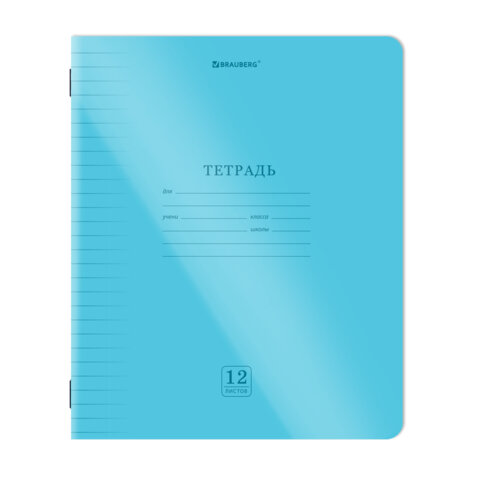 Тетрадь пластиковая обложка (НЕОН) 12 листов, линия, BRAUBERG "Smart Cover", АССОРТИ (микс в спайке), 405026 - фото 6