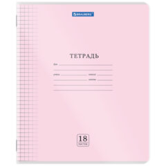 Тетрадь пластиковая обложка (прозрачная) 18 листов, клетка, BRAUBERG &laquo;Smart Cover&raquo;, АССОРТИ (микс в спайке), 405030