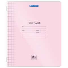 Тетрадь пластиковая обложка (прозрачная) 24 листа, клетка, BRAUBERG &laquo;Smart Cover&raquo;, АССОРТИ (микс в спайке), 405036