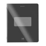 Тетрадь пластиковая обложка (прозрачная) А5, 48 листов, скоба, клетка, BRAUBERG "Smart Cover", ЧЕРНАЯ, 405040