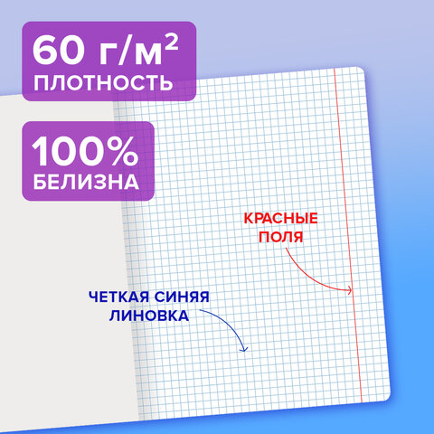 Тетрадь пластиковая обложка (прозрачная) А5, 48 листов, скоба, клетка, BRAUBERG "Smart Cover", АССОРТИ (микс в спайке), 405041 - фото 13