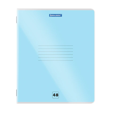 Тетрадь пластиковая обложка (прозрачная) А5, 48 листов, скоба, клетка, BRAUBERG "Smart Cover", АССОРТИ (микс в спайке), 405041 - фото 6