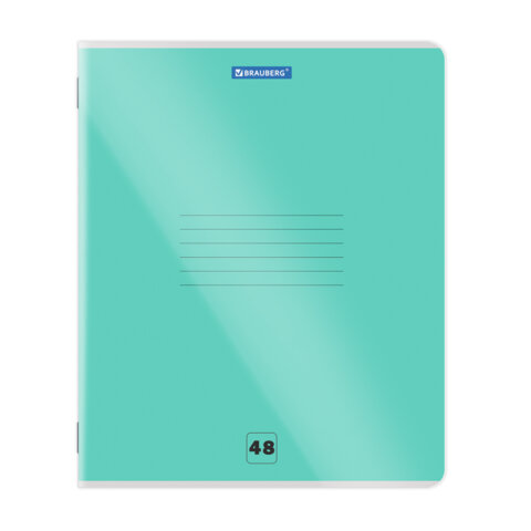Тетрадь пластиковая обложка (прозрачная) А5, 48 листов, скоба, клетка, BRAUBERG "Smart Cover", АССОРТИ (микс в спайке), 405041 - фото 2