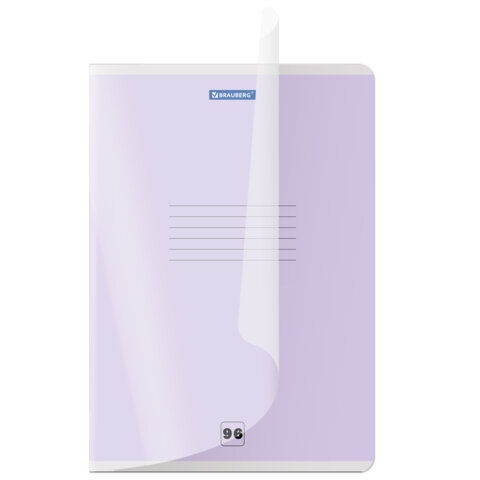 Тетрадь пластиковая обложка (прозрачная) А4, 96 листов, скоба, клетка, BRAUBERG "Smart Cover", АССОРТИ (микс в спайке), 405042 - фото 5