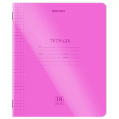 Тетради ДЭК обложка пластик (НЕОН) 18 л., клетка, КОМПЛЕКТ 10 шт., BRAUBERG &laquo;Smart Cover&raquo;, АССОРТИ, 405059